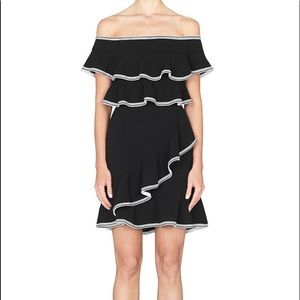 Rwbecca Vallance Off The Shoulder Black Dress US 2